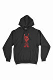 Rock And Roll Siyah Kapşonlu Sweatshirt Hoodie