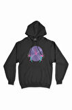K-Pop Mikrofonlu Siyah Kapşonlu Sweatshirt Hoodie