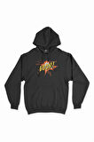 Boom Yazılı Siyah Kapşonlu Sweatshirt Hoodie
