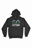 Outside Festival Siyah Kapşonlu Sweatshirt Hoodie