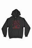 Just Married Çizimli Siyah Kapşonlu Sweatshirt Hoodie