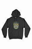 Yaz Kampı Maceraları Siyah Kapşonlu Sweatshirt Hoodie