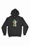 Pelerinli Yoda Star Wars Siyah Kapşonlu Sweatshirt Hoodie