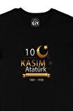 10 Kasım Atatürk Hatırası Memorial Siyah Tişört