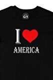 I Love America Siyah Tişört