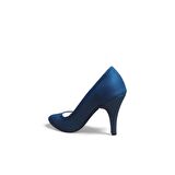 Kadın Süet Lacivert Stiletto Topuklu Ayakkabı 10 cm