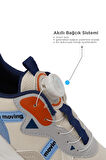 Garantili Unisex Ortopedik Sneaker Mekanizmalı Çocuk Spor Ayakkabı 31-32-33-34-35-36 Numara Beyaz