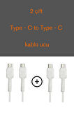 2 Çift Type-C To Type-C Uyumlu Şarj Kablo Ucu Koruyucu