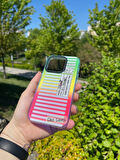 iPhone 14 Pro Uyumlu Hologramlı Silikon Kılıf / Yeşil - Mor