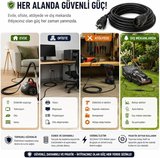  25 METRE 3x2.5mm TTR Topraklı Siyah Kauçuk Seyyar Uzatma Kablosu (25 METRE)