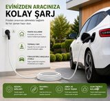  10 METRE Evden Elektrikli Araba Şarj Uzatma Kablosu Topraklı%100 Bakır 3x2.5mm (BEYAZ
