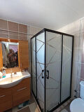 90x90 SİYAH PROFİL DESENLİ CAM 5MM BOY 190CM