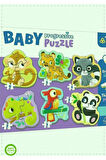 PUZZLE-44005 Egzotik Hayvanlar BabyPuzzle Kız Erkek Cocuk Oyuncak Egitici Montessori Oyuncaklar