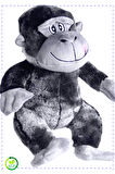 1 Adet Uyku Arkadaşı Goril Peluş Gri 34 cm Kız Erkek Cocuk Egitici Montessori Oyuncaklar Naturel