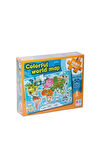 Jp 31015 Colorful World Map Jumbo Puzzle 50 Parça -ks Puzzle Kız Erkek Çocuk Oyuncakları Eğit