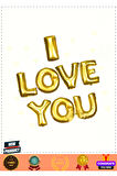 I Love You Folyo Balon Altın Renk 35cm Kız Erkek Çocuk Oyuncakları Eğitici Oyuncaklar