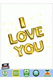 I Love You Folyo Balon Altın Renk 35cm Kız Erkek Çocuk Oyuncakları Eğitici Oyuncaklar