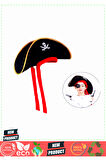 Çocuk Boy Kadife Jack Sparrow Denizci Korsan Şapkası 45x16cm Kız Erkek Çocuk Oyuncakları Eğit