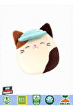 Squishmallowwww Şapkalı Kedi Cam 20cm Kız Erkek Çocuk Oyuncakları Eğitici Oyuncaklar