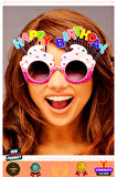 Happy Birthday Yazılı Pembe Fuşya Renk Parti Gözlüğü 12x7cm Kız Erkek Çocuk Oyuncakları Eğiti