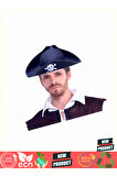Siyah Renk Korsan Armalı Kaptan Jack Sparrow Korsan Denizci Şapkası Kız Erkek Çocuk Oyuncakla