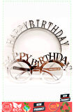 Happy Birthday Yazılı Taç Ve Happy Birthday Yazılı Gözlük Seti Gümüş Renk Kız Erkek Çocuk Oyu