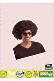 Siyah Renk Kıvırcık Afro Bonus Peruk Parti Peruğu 1 Gram Kız Erkek Çocuk Oyuncakları Eğitici Oyuncak