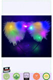 Beyaz Peluşlu Pofuduk Kürklü Led Işıklı Lüks Parti Tacı 20x18Cm 1 Gram Kız Erkek Çocuk Oyuncakları E