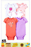 Carter'sss Layetteee Kız Bebek 5'Li Kısa Kol Body 1P567010 Karışık Renkli 1 Gram Kız Erkek Çocuk Oyu