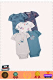 Carter'sss Layetteee Kız Bebek 5'Li Kısa Kol Body 1Q124910 Karışık Renkli 1 Gram Kız Erkek Çocuk Oyu