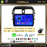 Toyota Corolla 2008-2012 Model 2+32GB Android 13 Kablosuz Carplay Navigasyon Multimedya Sistemi 