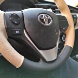 Toyota Corolla 2013-2018 Araca Özel Direksiyon Kılıfı (Bej Siyah)