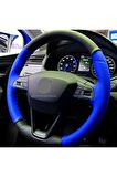 Opel Corsa C Uyumlu Dikmeli Direksiyon Kılıfı Iki Renkli Mavi-Siyah(4PRC) Uyumlu