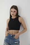 Wearflawless Kadın 2'li Adet Fitilli PAMUKLU Örme Kaşkorse Crop Bluz Atlet