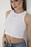 Wearflawless Kadın 2'li Adet Fitilli PAMUKLU Örme Kaşkorse Crop Bluz Atlet