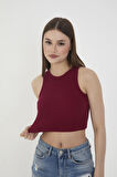 Wearflawless Kadın 2'li Adet Fitilli PAMUKLU Örme Kaşkorse Crop Bluz Atlet