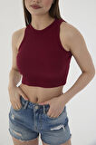 Wearflawless Kadın 2'li Adet Fitilli PAMUKLU Örme Kaşkorse Crop Bluz Atlet
