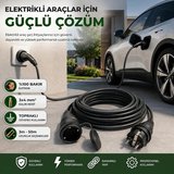  5 METRE Elektrikli Araç Şarj Uzatma Kablosu,%100 Bakır 3x4 mm², Topraklı EV Şarj ve Güç Uzatma Kablosu, Kalın Kesit Profesyonel Kullanım (5 METRE)