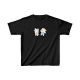 Unisex Çocuk Baskılı T-Shirt - Siyah