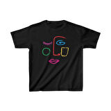 Unisex Çocuk Baskılı T-Shirt - Siyah
