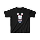 Unisex Çocuk Baskılı T-Shirt - Siyah