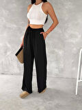 Ayrobin Oversize Kadın Pantalon - Siyah