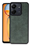 Xiaomi Redmi 13C Kılıf Aras Deri Kapak - Koyu Yeşil