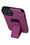 iPhone 14 Plus Kılıf Mega Standlı Silikon - Mor