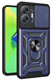 İnfinix Hot 30 5G Kılıf Pars Lens Yüzüklü Silikon - Lacivert