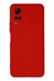 Vivo Y53S Kılıf Nano içi Kadife Silikon - Kırmızı