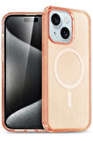 iPhone 15 Kılıf Glow Magsafe Kapak - Turuncu