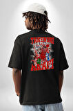 Basketbol Akagi Takenori Anime Slam Dunk Karakter Pamuklu Kadın Erkek Oversize Sırt Dijital Baskılı Siyah T-shirt