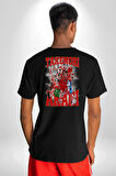 Basketbol Akagi Takenori Anime Slam Dunk Karakter Pamuklu Kadın Erkek Oversize Sırt Dijital Baskılı Siyah T-shirt