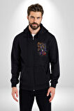 Batman Kötü Karakterler Joker Penquen Diğerleri Kadın Erkek Siyah Kapüşonlu Fermuarlı Baskılı Hırka Sweatshirt